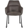 1Eetkamerstoel Lenny 56x64x84 Cm Antraciet Micro Suede Voorkant