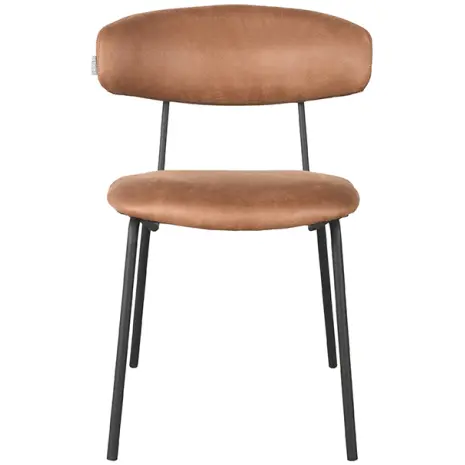 Eetkamerstoel ZackCognac Micro Suede voorkant
