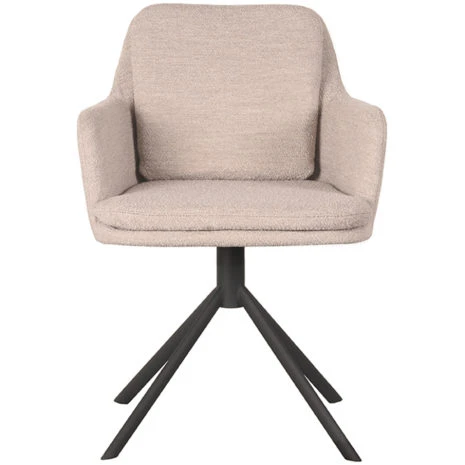 Label51 Eetkamerstoel Joy Naturel Bouclé voorkant