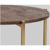 Mangohouten bijzettafel Dox, LABEL51, 70x70x35cm, espresso mangohout en goud metalen onderstel