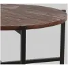 Mangohouten bijzettafel Dox, LABEL51, 70x70x35cm, espresso mangohout en zwart onderstel