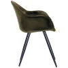 2eetkamerstoel forli army fluweel zwart metaal 60x58x83 cm zijaanzicht