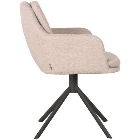 Label51 Eetkamerstoel Joy Naturel Bouclé zijkant