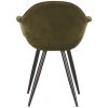 3eetkamerstoel forli army fluweel zwart metaal 60x58x83 cm aanzicht achter