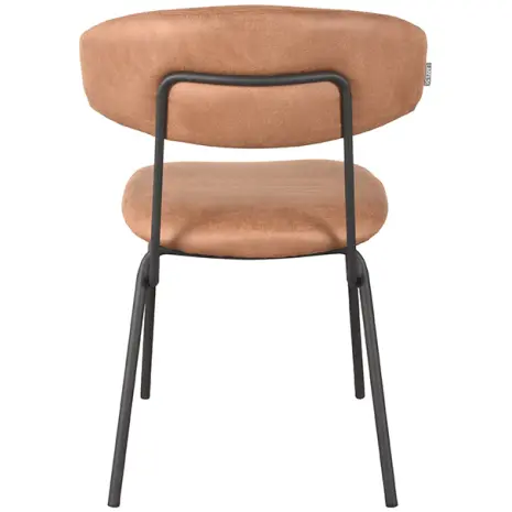Eetkamerstoel ZackCognac Micro Suede achterkant