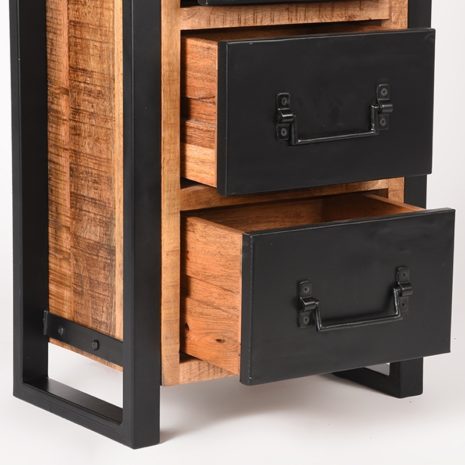 open lades, Mangohouten Ladekast Brussels - Rough Mangohout 75 cm