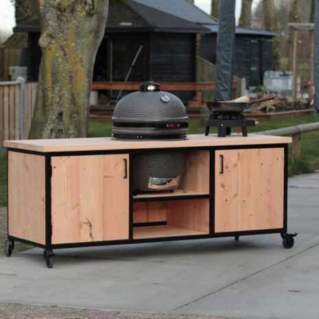 Douglas buitenkeuken industrieel+ Grill Guru kamado & kookpit en wokpan