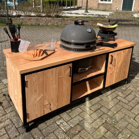 Douglas buitenkeuken industrieel+ Grill Guru kamado & kookpit + wokpan