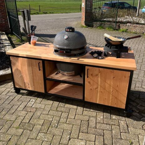 Douglas buitenkeuken industrieel+ Grill Guru kamado medium & wok