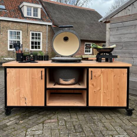 douglas kamado tafel industrieel+ Grill Guru kamado & kookpit + wokpan
