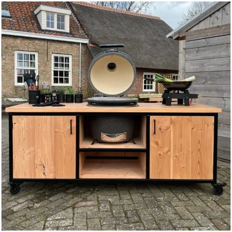 douglas kamado tafel industrieel+ Grill Guru kamado & kookpit + wokpan