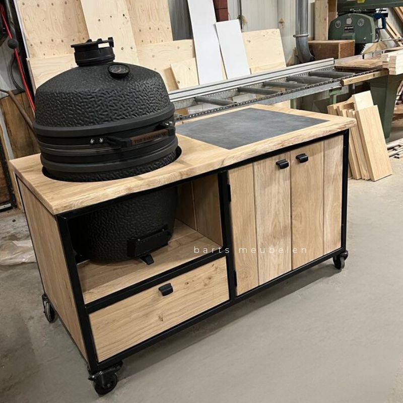 eikenhouten buitenkeuken inclusief the bastard vx kamado