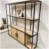 industriele wandkast eiken met stalen frame lauren