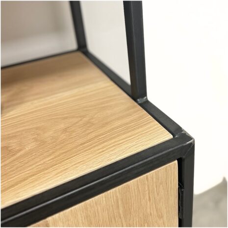 wandkast eiken staal Zeeland details van transparant gespoten staal