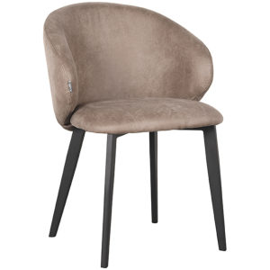 LABEL51 Eetkamerstoel Logan - Taupe - Microfiber