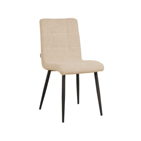 LABEL51 Boucle Eettafelstoel Sam - Zand Boucle en zwart onderstel