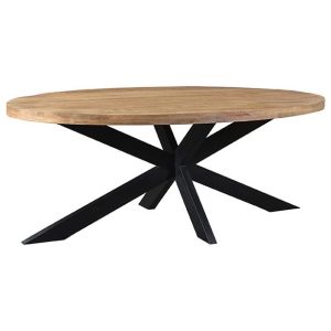 Mangohouten Eettafel Zip Ovaal- Rough Mango - 210x100 cm