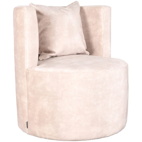 0Fauteuil Evy 65cm Naturel Velours Perspectief