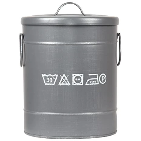 0wasmand antiek grijs metaal 26x26x33 cm voorkant 0wasmand antiek grijs metaal 26x26x33 cm voorkant