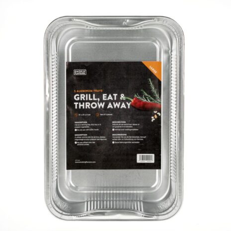 Aluminium Wegwerp Bakken Groot BBQ -5stuks Smokin Flavours