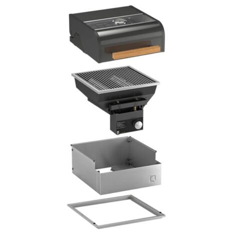 ONEQ - Flame inbouwset met grilldeksel