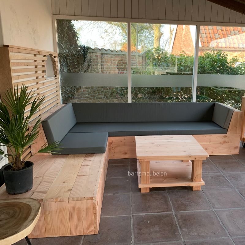 douglas hoekbank voor de tuin met uitloop lounge