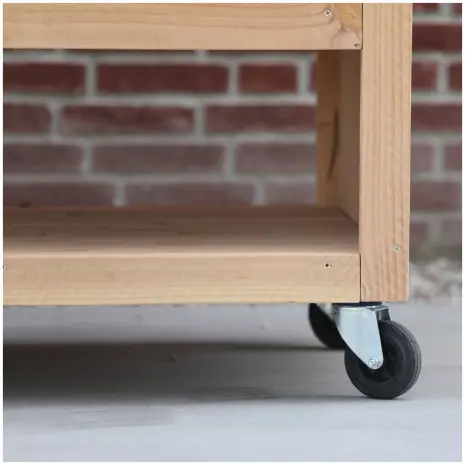 douglas houten tuinkast op wielen met open vakken