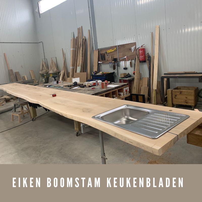 eiken boomstam keukenbladen