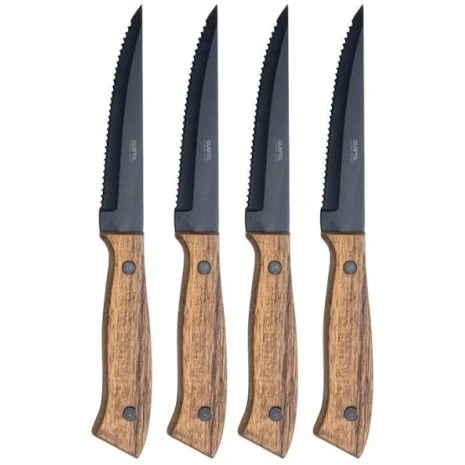 Gusta steakmessen met houten handvat - 4 stuks