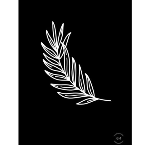 Tuinposter - leaf black