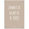 tuinposter zonnetje wijntje en bbq