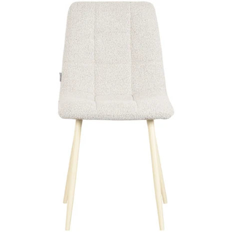 Boucle Eetkamerstoel Nino Naturel met witte poten