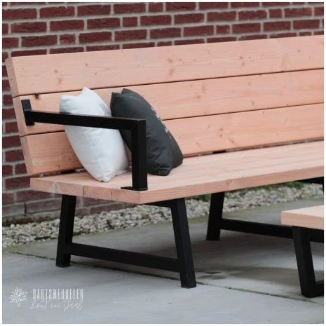 douglas hoekbank met stalen frame 200x200cm