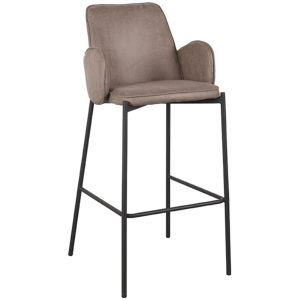 Barkruk Joni - Taupe - Microfiber - Zithoogte 78 cm