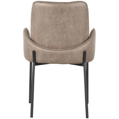 Label 51 Eetkamerstoel Joni Taupe micro suède achterkant