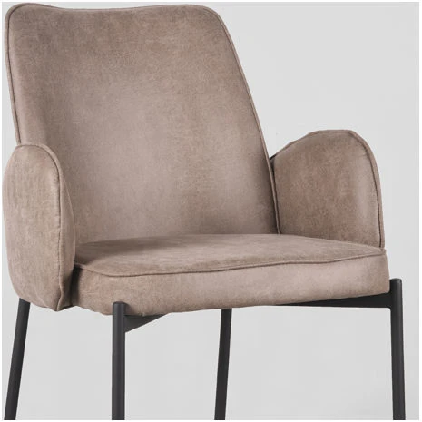 Label 51 Eetkamerstoel Joni Taupe micro suède