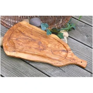 Snijplank (L ca. 35 – 39 cm) met sapgleuf en handvat