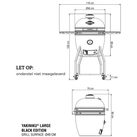 tekening yakiniku large kamado solo black edition