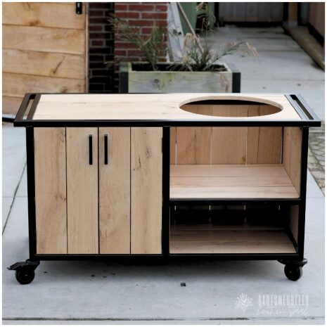 Eiken Buitenkeuken op wielen Gouda