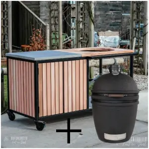 Eucalyptus buitenkeuken latjes + Bastard Large Urban Kamado