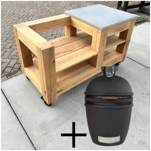 Buitenkeuken Robuust Oak + The Bastard Urban Large Solo Kamado
