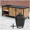 Buitenkeuken Ferke hout en zwart graniet blad The bastard Urban Large Solo Kamado Buitenkeuken Fraké hout en zwart graniet blad + The bastard Urban Large Solo Kamado