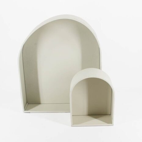 Metalen wandkastje open boog - Zandkleurig (2 stuks op foto)