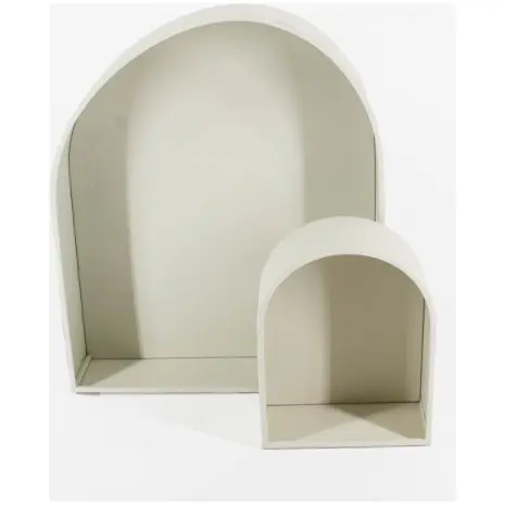 Metalen wandkastje open boog - Zandkleurig (2 stuks op foto)