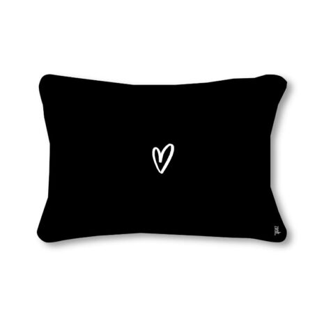 Zwart buitenkussen – ‘Geluk zit in het zonnetje’ – 50x30 cm Zoedt