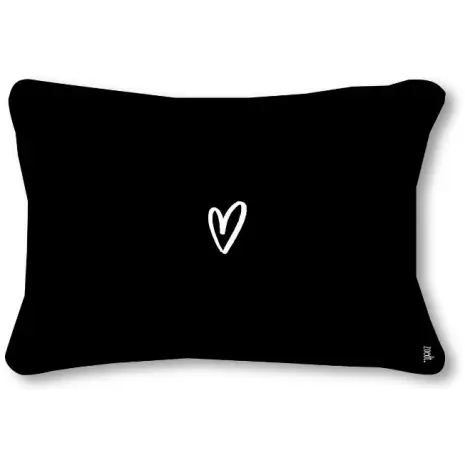 Zwart buitenkussen – ‘Geluk zit in het zonnetje’ – 50x30 cm Zoedt