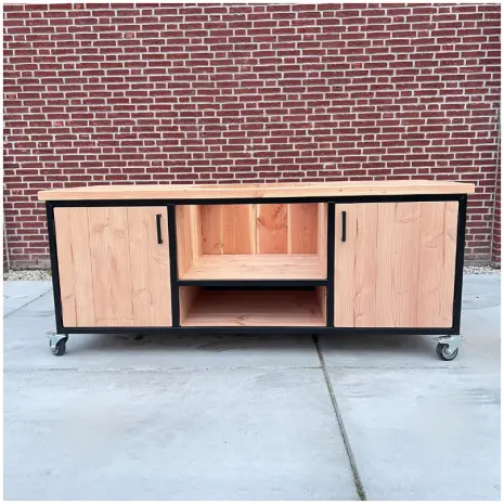 luxe buitenkeuken Douglas industrieel voor de Kamado