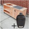 Kamado tafel met tegel douglas 180cm the bastard urban large solo