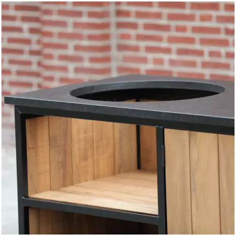 uitsparing kamado bbq keuken Fraké hout