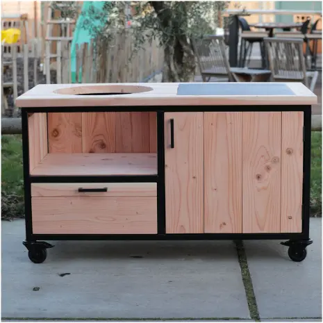 Buitenkeuken Charlie van Douglas hout en stalen frame